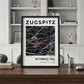 Framed poster of mittenwald trail zugspitz ultra trail dark bookshelf