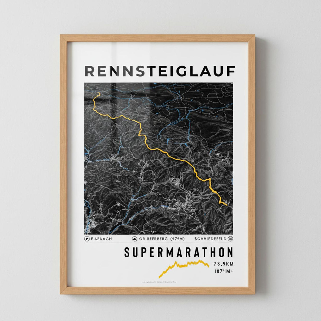 Framed Poster of Supermarathon Rennsteiglauf Dark Ecommerce Studio