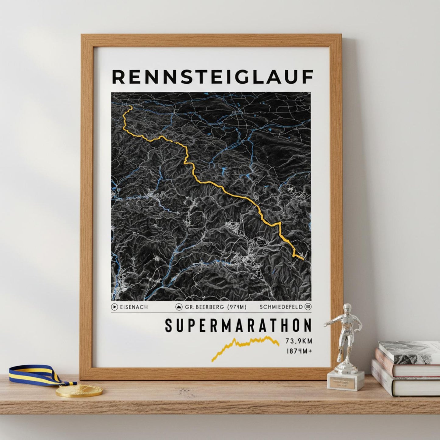 Framed Poster of Supermarathon Rennsteiglauf Dark Legacy Corner