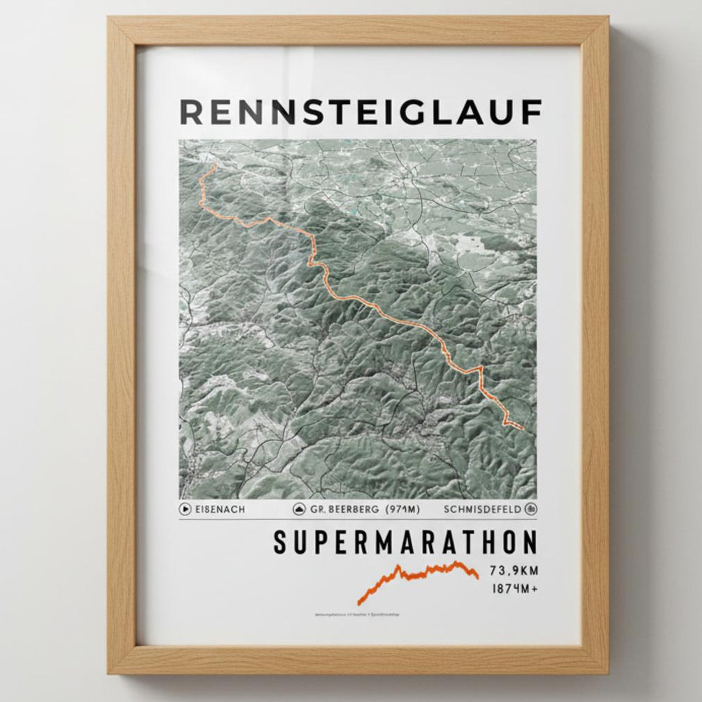 Framed Poster of Supermarathon Rennsteiglauf Light Ecommerce Studio