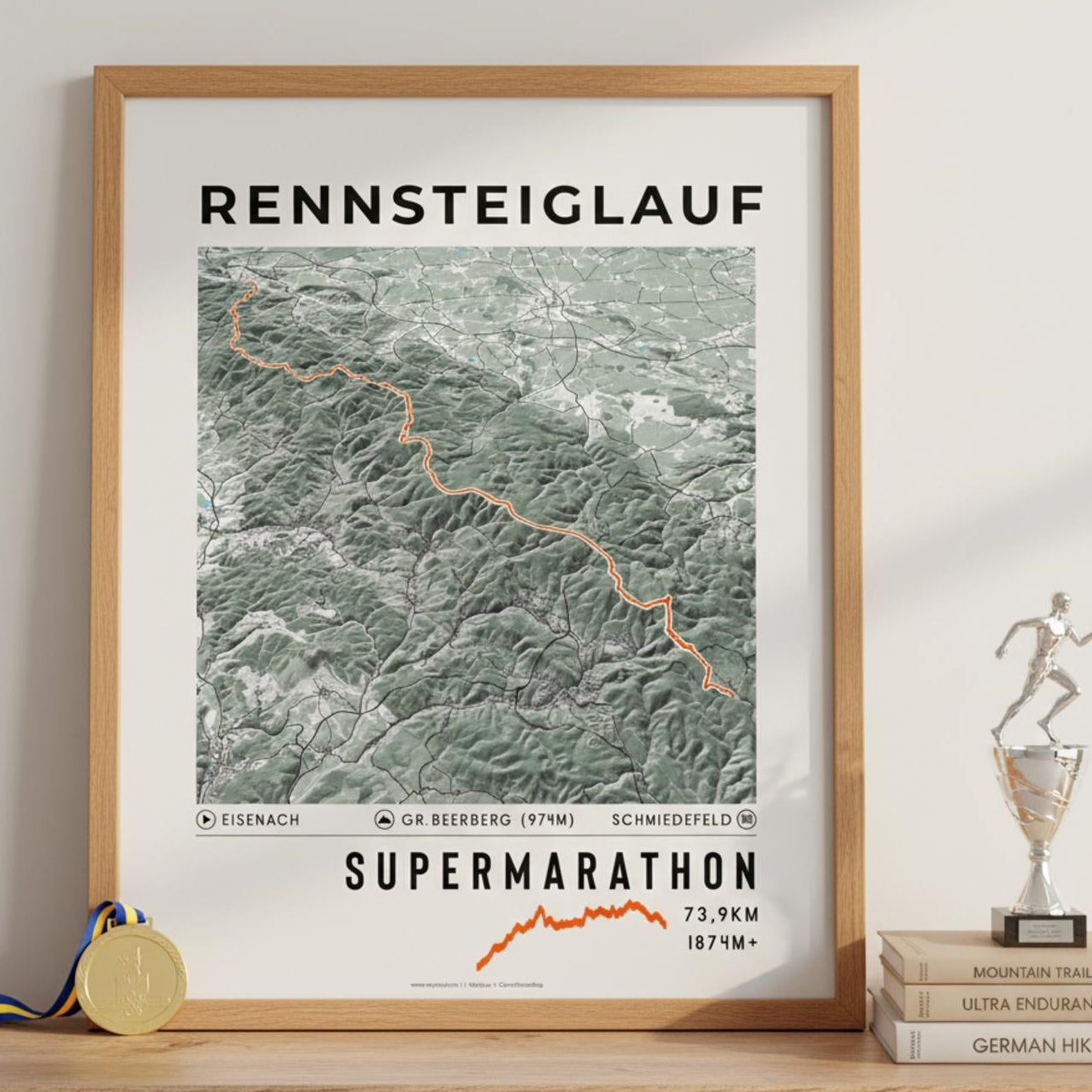 Framed Poster of Supermarathon Rennsteiglauf Light Legacy Corner