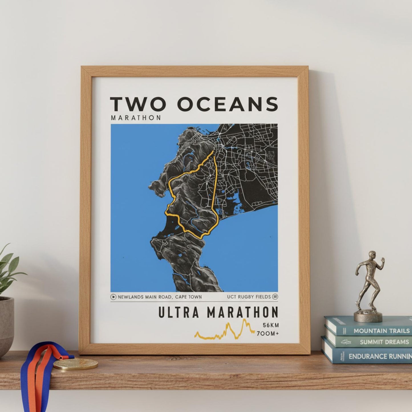 Framed Poster of Ultra Marathon Two Oceans Marathon Dark Legacy Corner