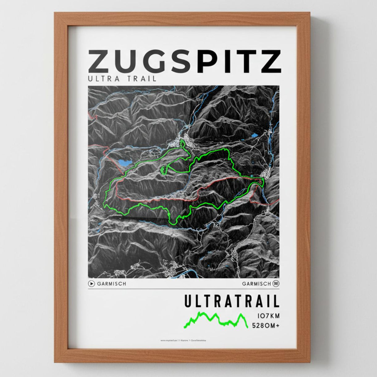 Framed poster of ultratrail zugspitz ultra trail dark ecommerce studio