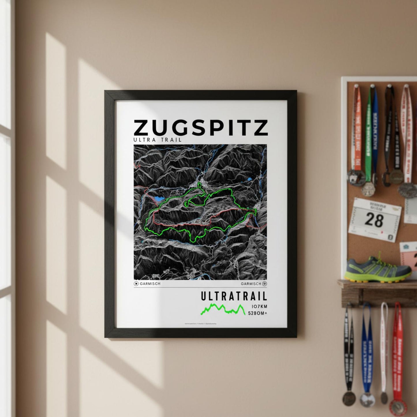 Framed poster of ultratrail zugspitz ultra trail dark finisher wall