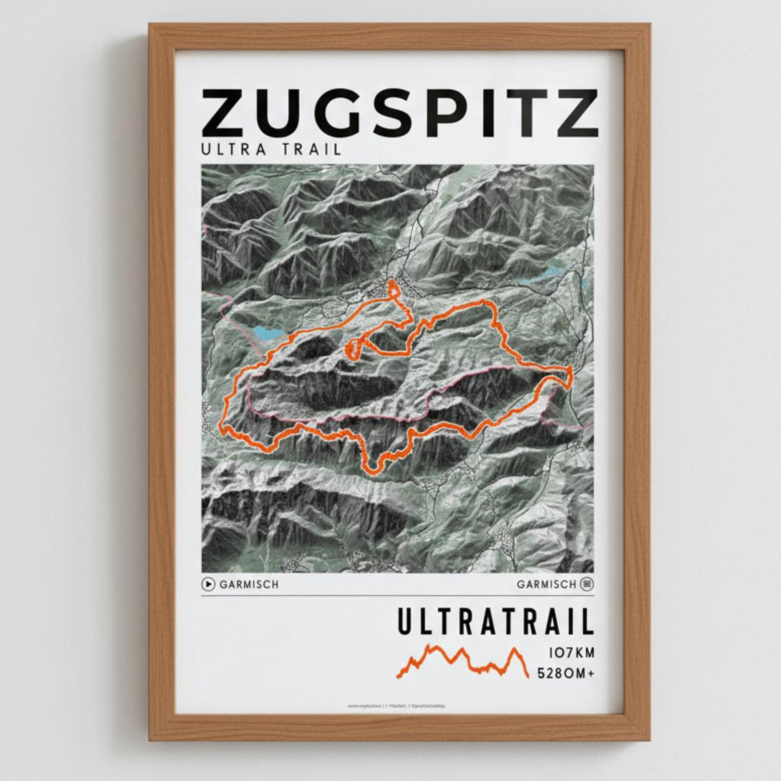 Framed poster of ultratrail zugspitz ultra trail light ecommerce studio