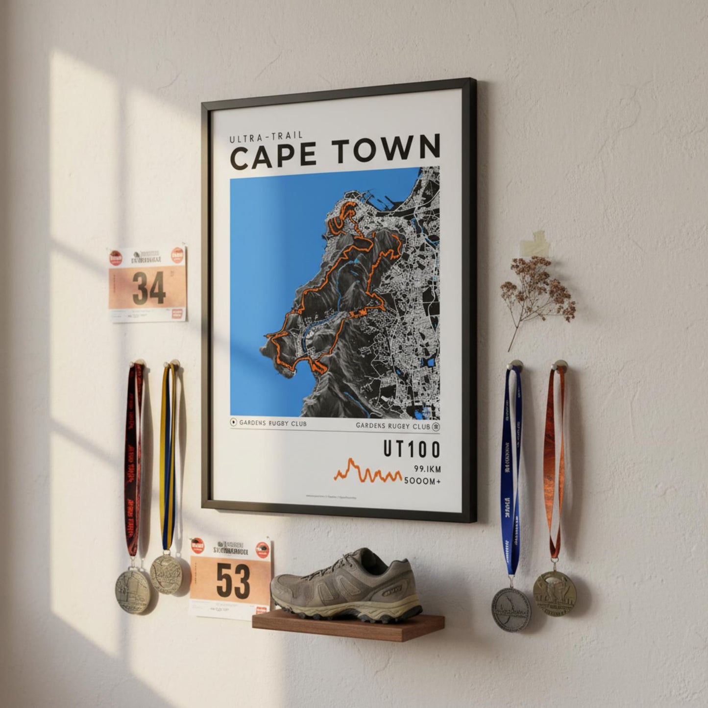 Framed Poster of UT100 Ultra Trail Cape Town Dark Finisher Wall