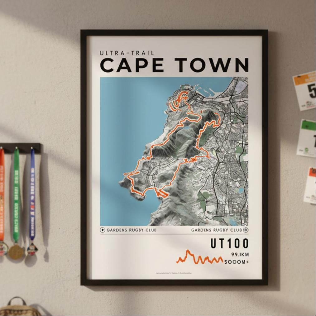 Framed Poster of UT100 Ultra Trail Cape Town Light Finisher Wall