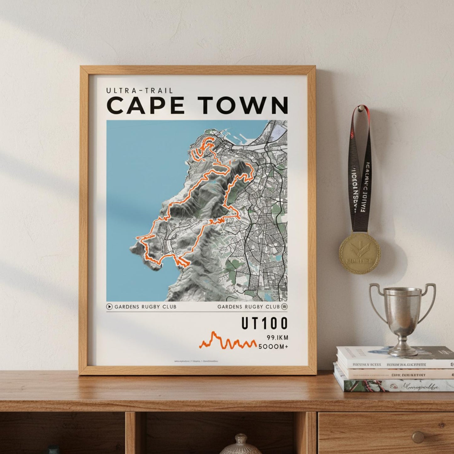 Framed Poster of UT100 Ultra Trail Cape Town Light Legacy Corner