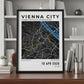Framed Poster of Vienna City Half Marathon Dark Bookshelf