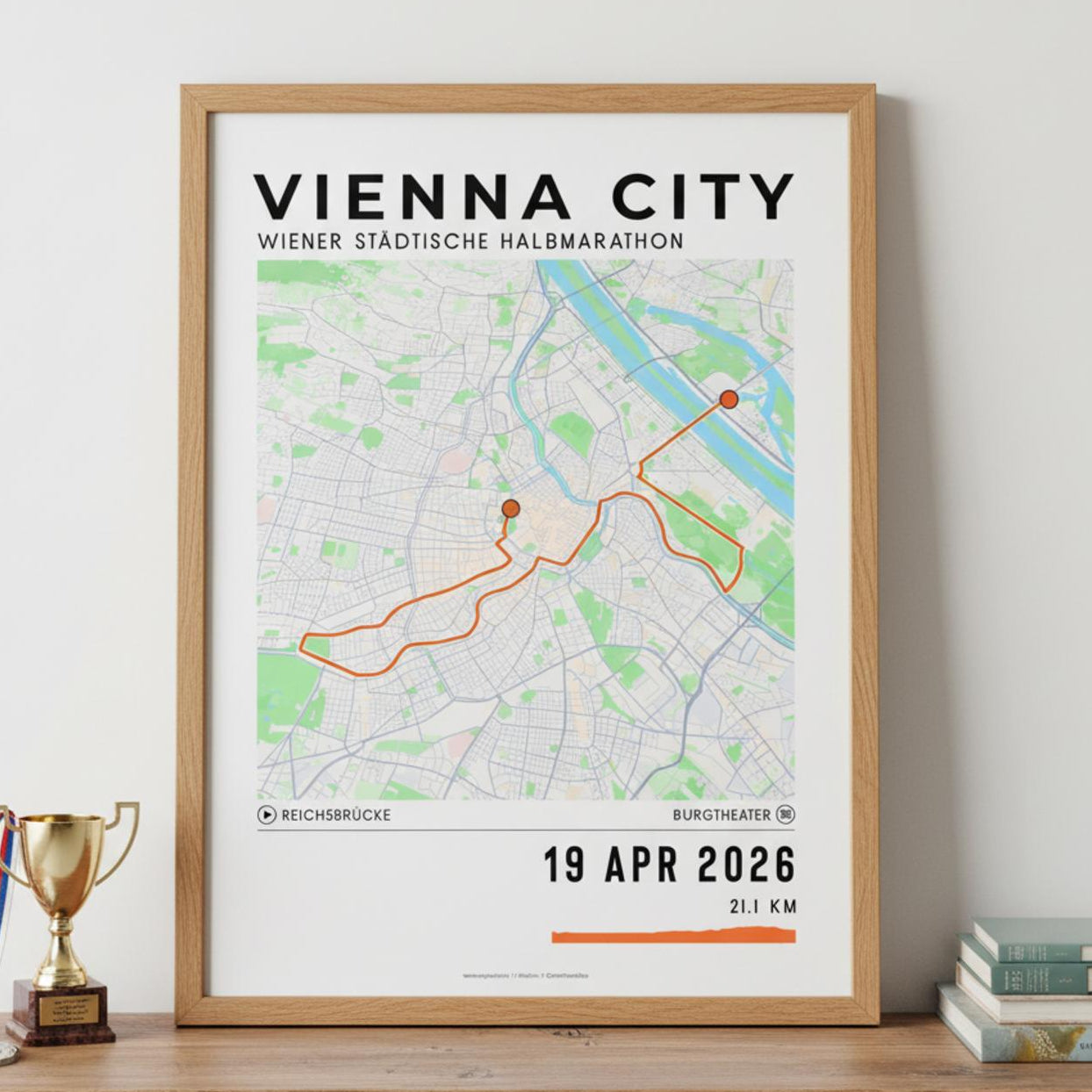 Framed Poster of Vienna City Half Marathon Light Legacy Corner