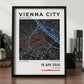 Framed Poster of Vienna City Marathon Dark Bookshelf