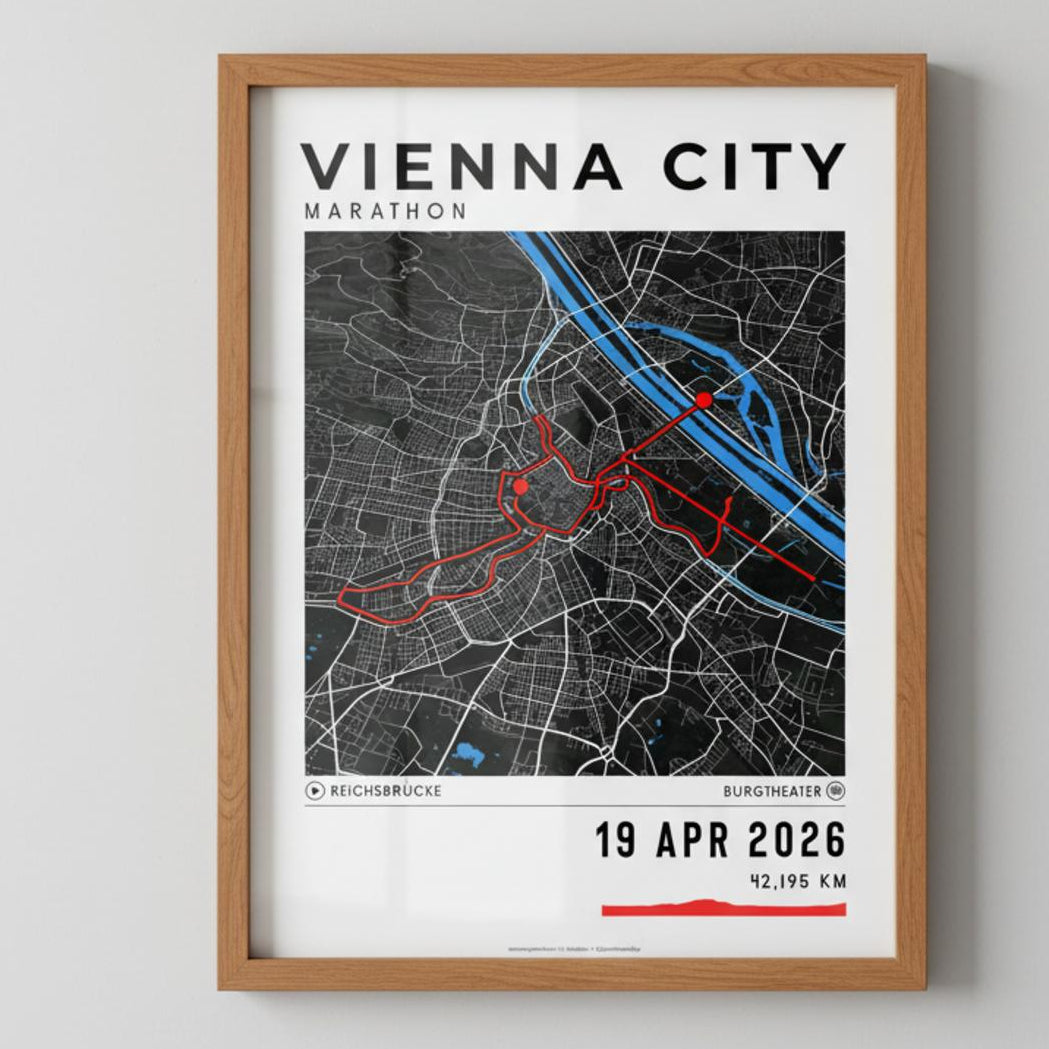 Framed Poster of Vienna City Marathon Dark Ecommerce Studio