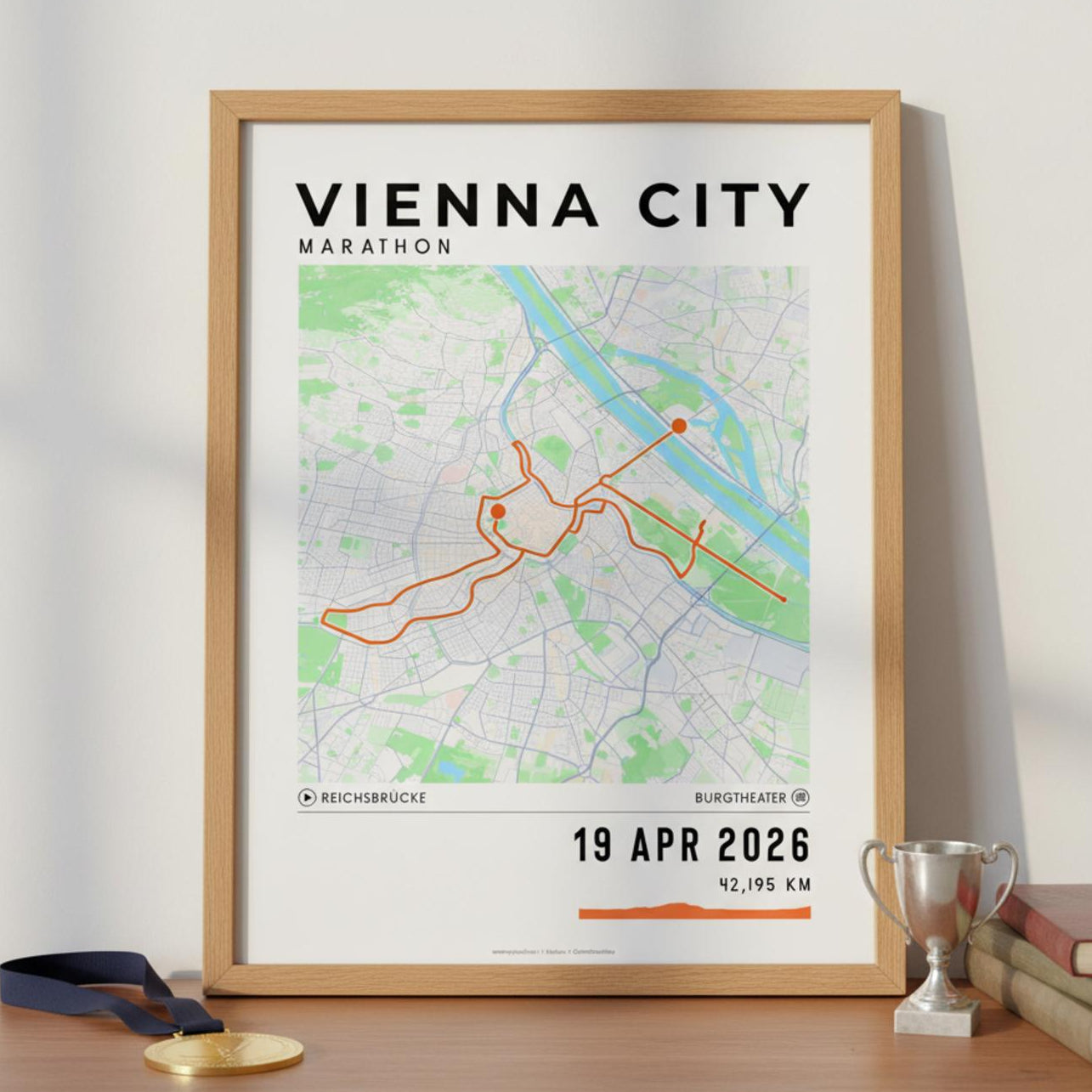 Framed Poster of Vienna City Marathon Light Legacy Corner
