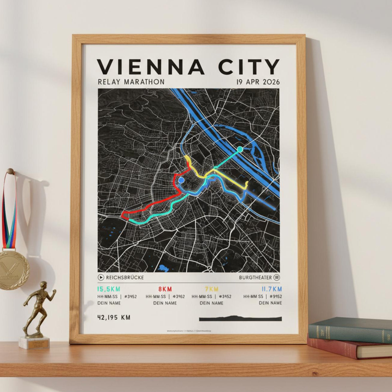 Framed Poster of Vienna City Marathon Relay Dark Legacy Corner