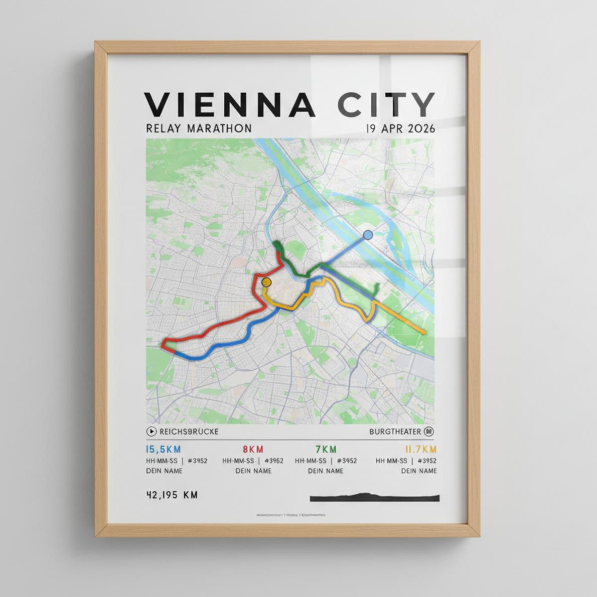 Framed Poster of Vienna City Marathon Relay Light Ecommerce Studio