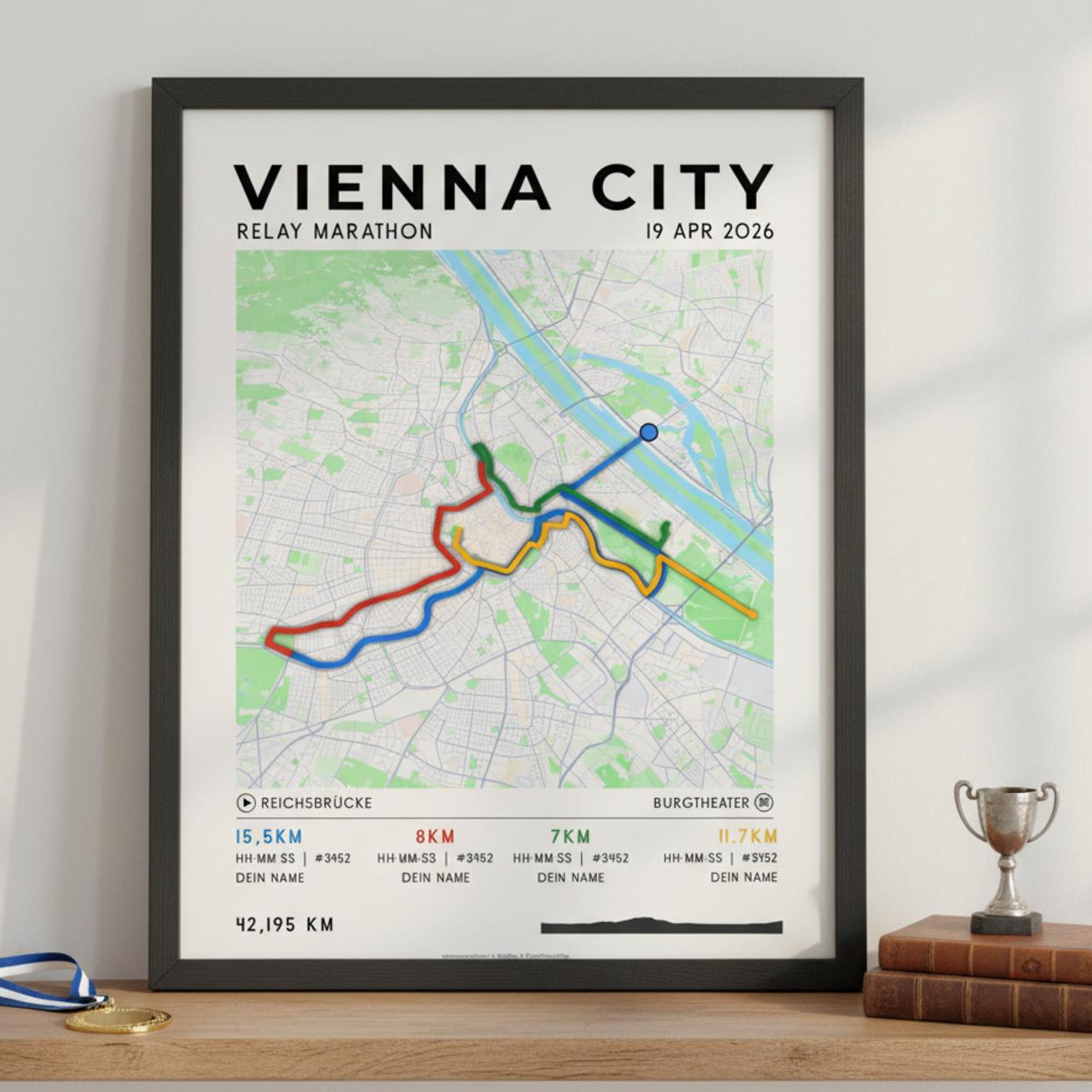Framed Poster of Vienna City Marathon Relay Light Legacy Corner
