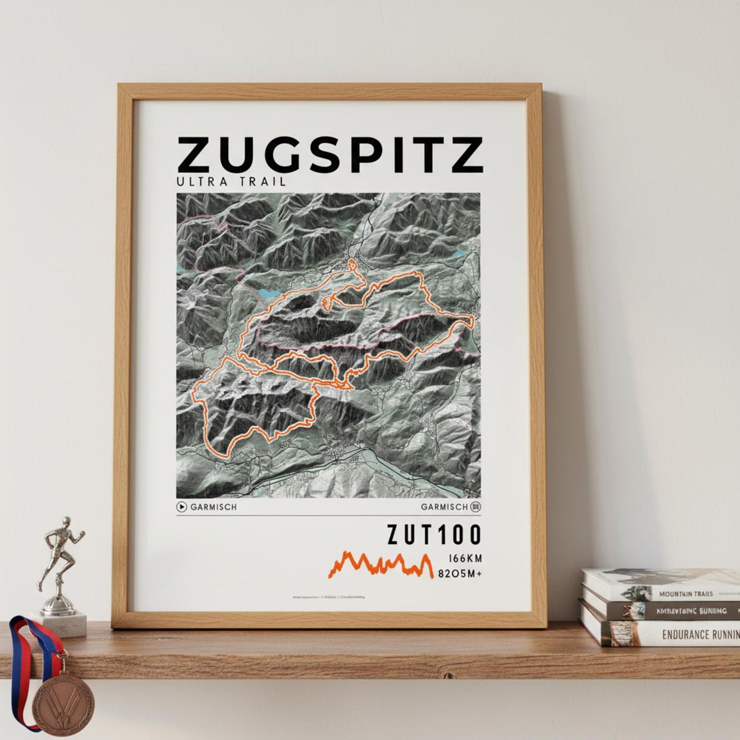 Framed poster of zut zugspitz ultra trail light legacy corner