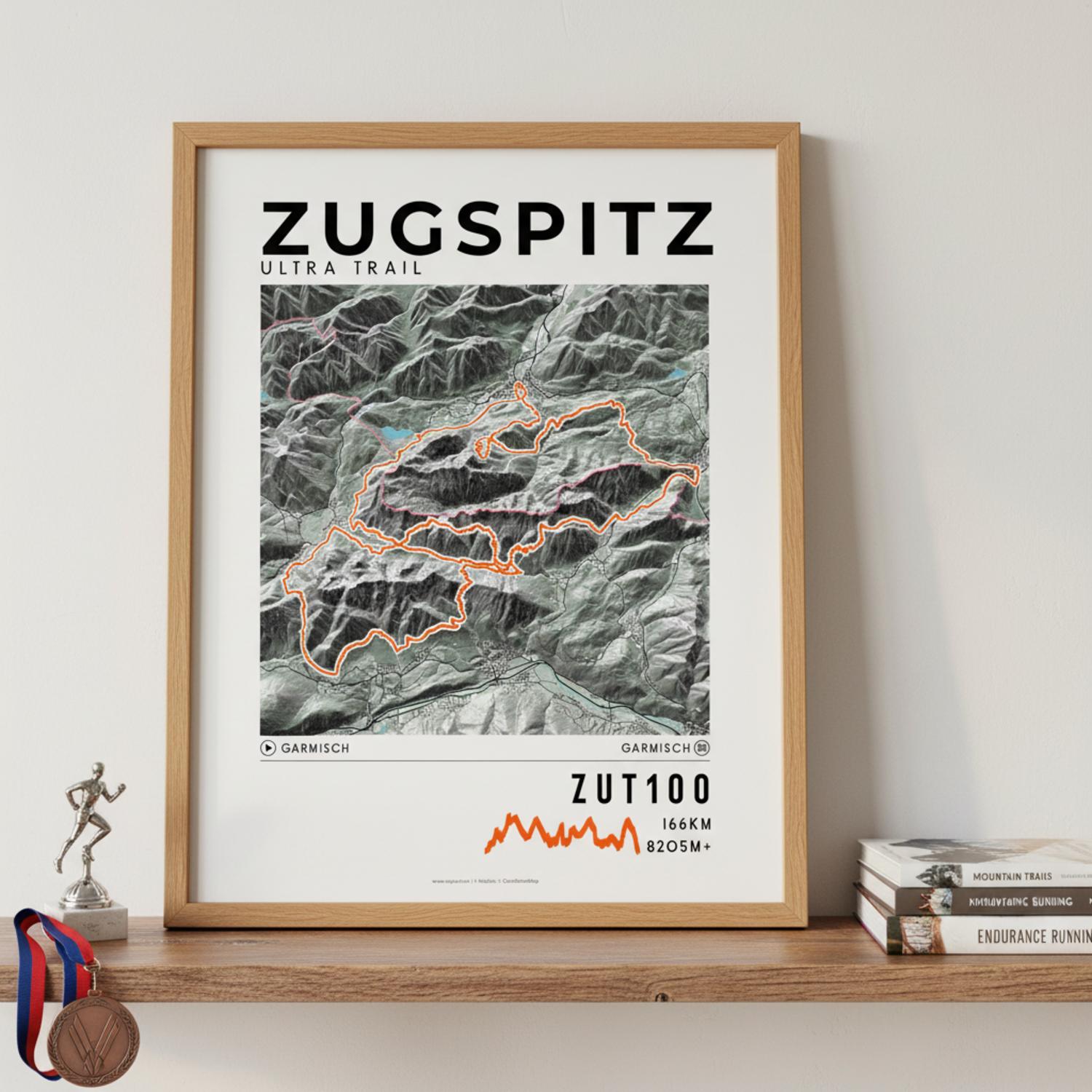 Framed poster of zut zugspitz ultra trail light legacy corner